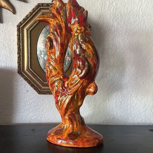 MCM Vintage Rooster DECOR Brown Ceramic 70s rooster (chipped) - Picture 1 of 8